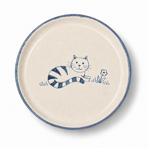 Kinderteller „Katze“ - handbemalt, Ø 20 cm--werky