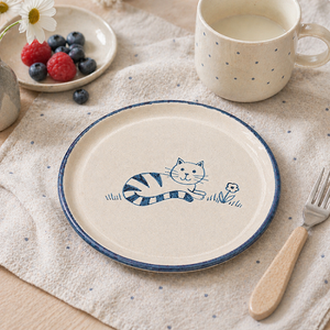 Kinderteller „Katze“ - handbemalt, Ø 20 cm--werky