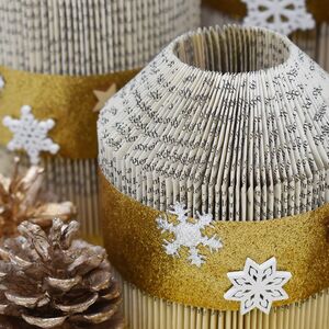 Adventskranz aus Papier - Origami-Adventskerzen-Set auf handbemalter Schallplatte-Pommerscher Diakonieverein-werky
